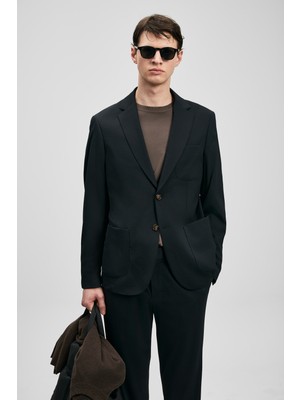 Lufian Noa Spor Erkek Blazer Ceket Slim Fit Siyah