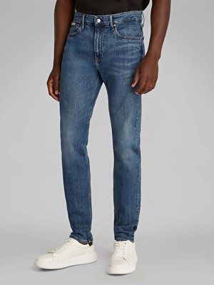 Calvin Klein Erkek Slim Koyu Mavi Jean