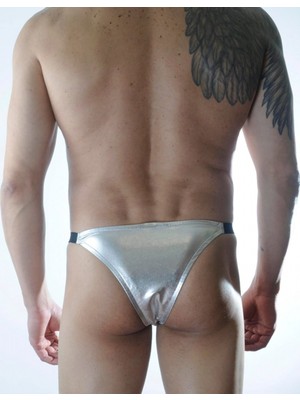 Marsilyan Erkek Gümüş Lame Brazillian Slip