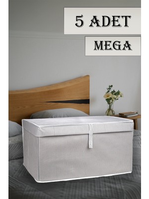 Empressco Nanteks 5 Adet Çok Amaçlı Kapaklı Düzenleyici Kutu Hurç 60X40X30 cm - Fiyatı, Yorumları