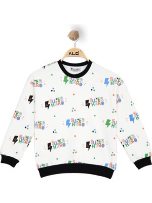 Alg ERKEK ÇOCUK SUPER HERO BASKILI SWEATSHIRT