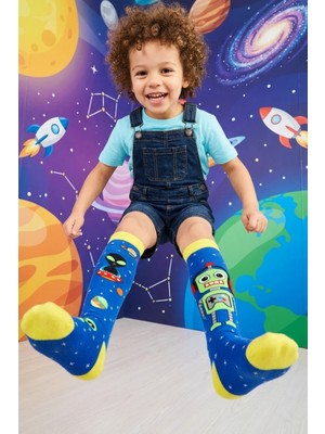 Bony Socks Uzay Desenli Çocuk Dizüstü Çorap