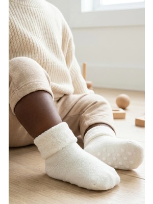 Bony Socks Bebek Havlu Soket Çorap Ekru