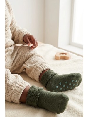 Bony Socks Bebek Havlu Soket Çorap Haki
