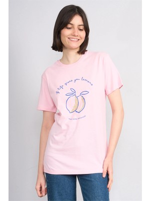 C.k Y26 8792 Fithit Byn B.yk Regular Baskılı T-Shirt A.pembe
