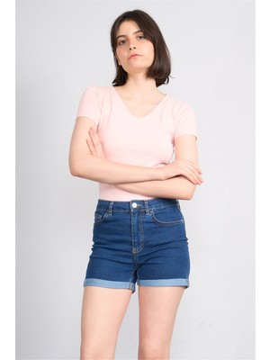 C.k Y26 8036 Pachie Byn V.yk Basic T-Shirt Pudra