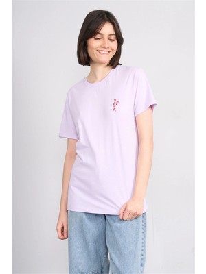 C.k Y26 8925 Fithit Byn B.yk Regular Nakışlı T-Shirt Lila