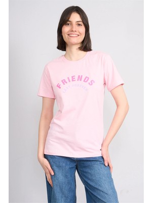 C.k Y26 8908 Fithit Byn B.yk Regular Baskılı T-Shirt A.pembe