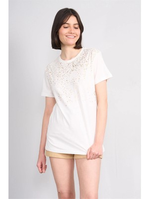 C.k Y26 8923 Fithit Byn B.yk Regular Baskılı T-Shirt Krem