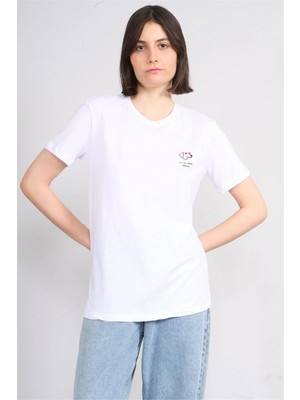 C.k Y26 8790 Fithit Byn B.yk Regular Nakışlı T-Shirt Beyaz