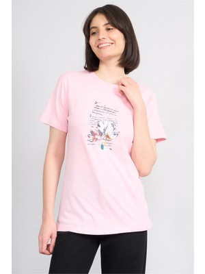 C.k Y26 8781 Fithit Byn B.yk Regular Baskılı T-Shirt A.pembe