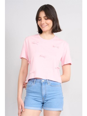 C.k Y26 8647 Fithit Byn B.yk Regular Crop T-Shirt Pembe