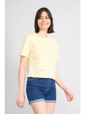 C.k Y26 8647 Fithit Byn B.yk Regular Crop T-Shirt U.sarı