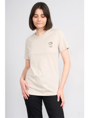 C.k Y26 8790 Fithit Byn B.yk Regular Nakışlı T-Shirt Vizon