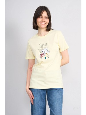 C.k Y26 8781 Fithit Byn B.yk Regular Baskılı T-Shirt U.sarı