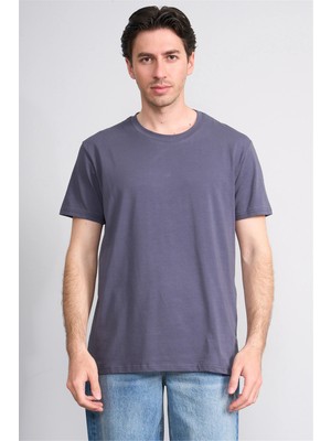 Çetinkaya Mentality 4831 Bisiklet Yaka Regular Baskılı T-Shirt Füme