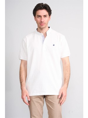 Çetinkaya Chester Polo 4728 Hakim Yaka Regular 30/1 Pike T-Shirt Beyaz