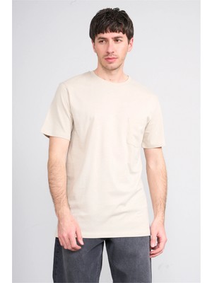 Çetinkaya Mentality 3713 Bisiklet Yaka Regular Cepli T-Shirt Vizon