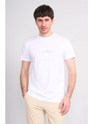 Çetinkaya Mentality 4511 Bisiklet Yaka Regular Modelli T-Shirt Beyaz