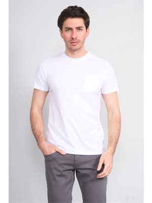 Çetinkaya Mentality 4533 Bisiklet Yaka Regular Modelli T-Shirt Beyaz