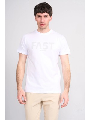 Çetinkaya Mentality 4534 Bisiklet Yaka Regular Modelli T-Shirt Beyaz