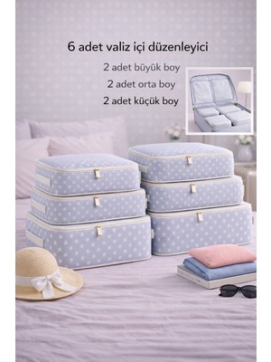 Empressco Spartek Home Textile 6 Parça Puantiyeli -Seyahat Valiz Bavul Organizer Seti Filesiz – Hurç ve Çanta Takımı - Fiyatı, Yorumları