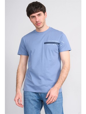 Çetinkaya Mentality 4523 Bisiklet Yaka Regular Modelli T-Shirt Navy