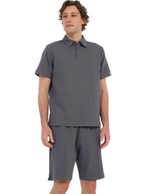 Lumberjack A10206473008010 6m MB Boone 12BS103 6fx Antrasıt Erkek Kısa Kollu Polo T-Shırt
