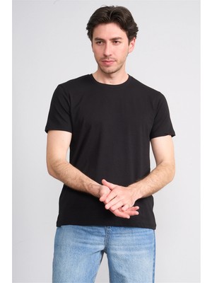 Çetinkaya Mentality 4831 Bisiklet Yaka Regular Baskılı T-Shirt Siyah