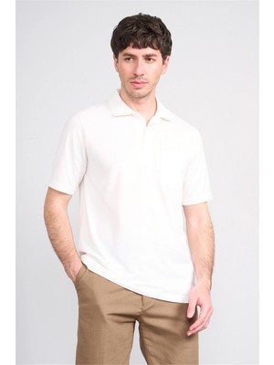 Çetinkaya Mentality 4596 Polo Yaka Regular Modelli T-Shirt Beyaz