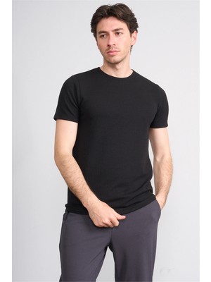 Çetinkaya Mentality 4544 Bisiklet Yaka Regular Modelli T-Shirt Siyah