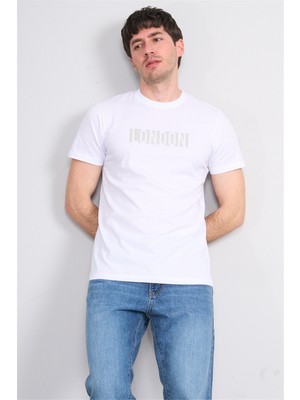 Çetinkaya Mentality 4526 Bisiklet Yaka Regular Modelli T-Shirt Beyaz
