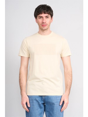 Çetinkaya Mentality 4517 Bisiklet Yaka Regular Modelli T-Shirt Taş