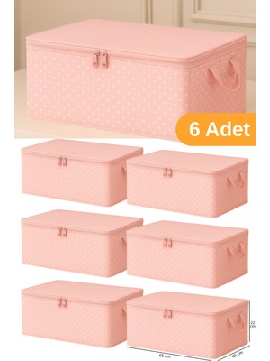 Empressco Serstil 6 Adet - Pembe Benekli Büyük Boy Baza Altı ve Çekyat Tipi Hurç 65X45X22 cm - Fiyatı, Yorumları