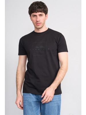 Çetinkaya Mentality 4511 Bisiklet Yaka Regular Modelli T-Shirt Siyah