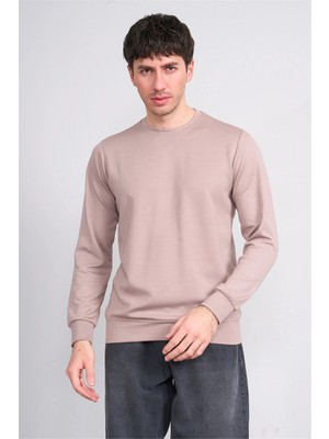Çetinkaya Mentality 4546 Bisiklet Yaka Uzun Kol Regular T-Shirt Vizon