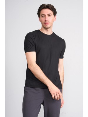 Çetinkaya Mentality 4539 Bisiklet Yaka Regular Modelli T-Shirt Siyah