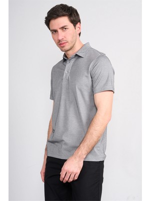 Çetinkaya Mentality 4567 Polo Yaka Regular Modelli T-Shirt Siyah-Beyaz