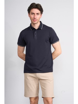 Çetinkaya Mentality 4555 Polo Yaka Regular Modelli T-Shirt Lacivert