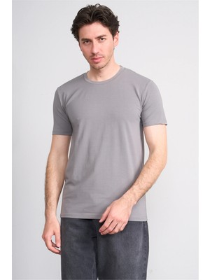 Çetinkaya Mentality 4831 Bisiklet Yaka Regular Baskılı T-Shirt Açık Gri