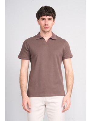 Çetinkaya Mentality 4602 Polo Yaka Regular Modelli T-Shirt Kahve