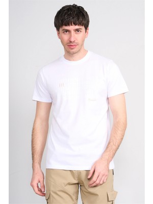 Çetinkaya Mentality 4510 Bisiklet Yaka Regular Modelli T-Shirt Beyaz