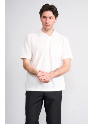 Çetinkaya Mentality 4591 Polo Yaka Regular Modelli T-Shirt Beyaz