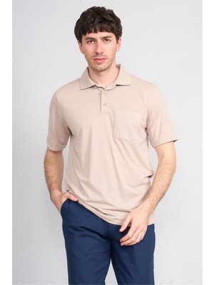 Çetinkaya Mentality 4596 Polo Yaka Regular Modelli T-Shirt Bej