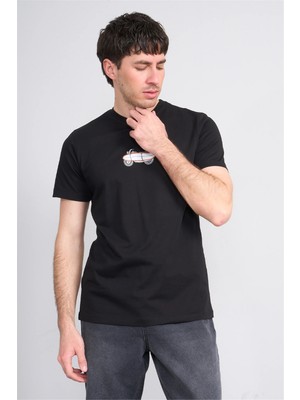 Çetinkaya Mentality 4521 Bisiklet Yaka Regular Modelli T-Shirt Siyah