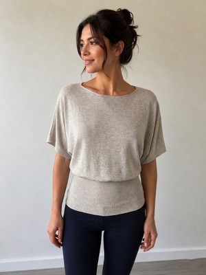 Urumday Kadın Korseli Beli Toparlayan Yarasa Kol Ince Merserize Bluz