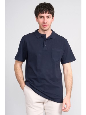 Çetinkaya Mentality 3140 Polo Yaka Regular Cepli Pike T-Shirt Lacivert