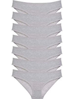 Marsilyan 7 Adet Süper Eko Set Likralı Kadın Slip Külot Gri