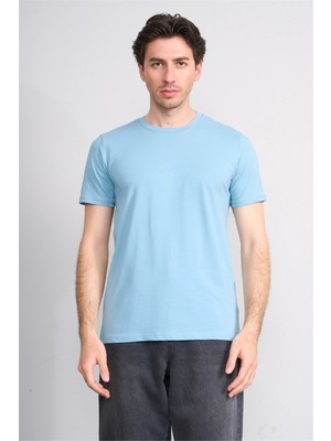 Çetinkaya Mentality 4831 Bisiklet Yaka Regular Baskılı T-Shirt Mavi