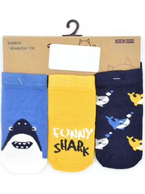 Petit Minou 3'lü Cute Shark Bebek Çorabı 2182